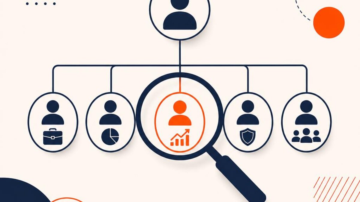A flat illustration of an organisation chart highlighting one role, symbolizing exploring different job roles — cover image for "Wealth Manager Jobs India: Job Description, Salary, Skills & How to Get Hired"